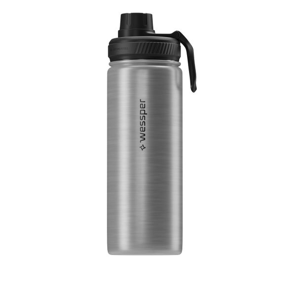 Wessper Bottiglia Termica In Acciaio Inox 500 Ml, Bottiglia Isolante 0,5 L, Colore Argento-image