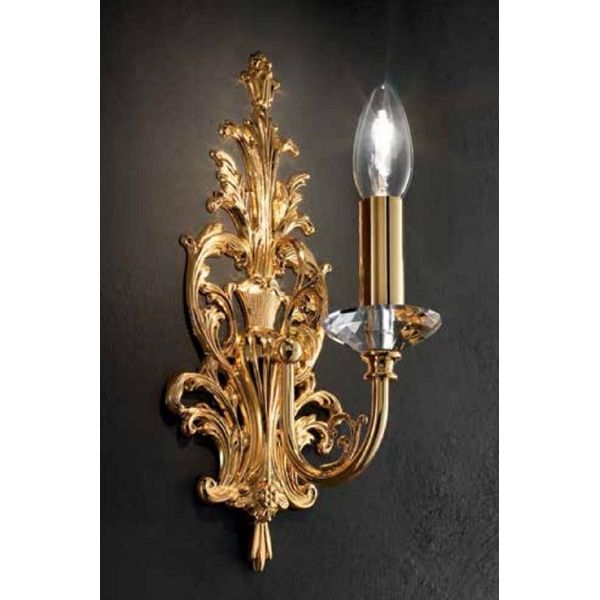 Casa Padrino Lampada Da Parete In Cristallo Barocco Oro 15 X 15 X H. 33 Cm - Magnifica Lampada Da Parete In Stile Barocco - Luci Barocche - Nobile E Magnifica - Qualità - Italy-image