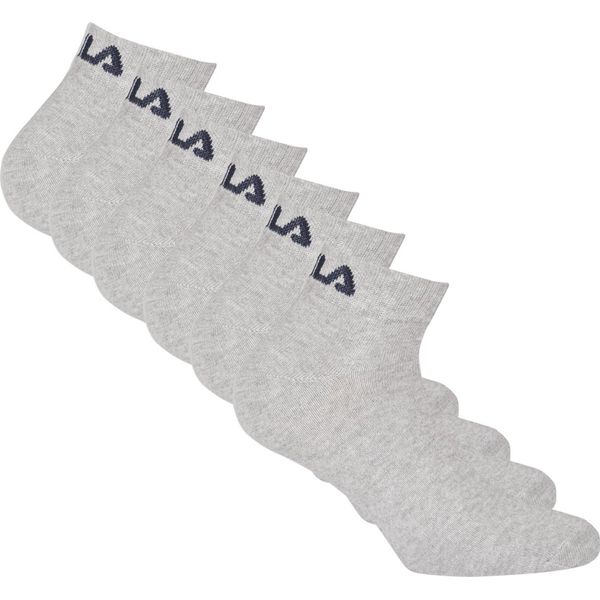 Fila Unisex Quarter Socks, Confezione Da 6 - Calzini Corti, Allenamento, Sport, Logo (2X 3 Paia) Grigio 35-38-image
