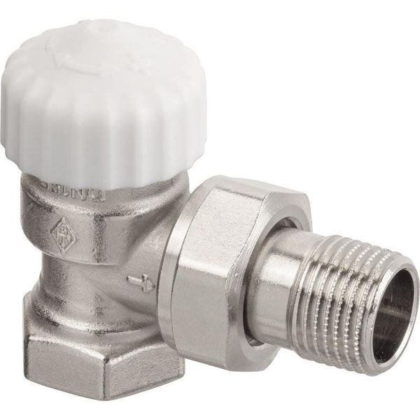 Valvola Termostatica Heimeier 1/2" Parte Inferiore Calypso-Exact, DN15 Ottone Nichelato Forma Angolare"-image