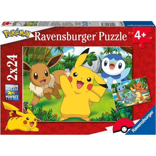 Ravensburger Pikachu Und Seine Freunde, Puzzle, Kinderpuzzle, Legespiel, 2 X 24 Teile, 05668-image