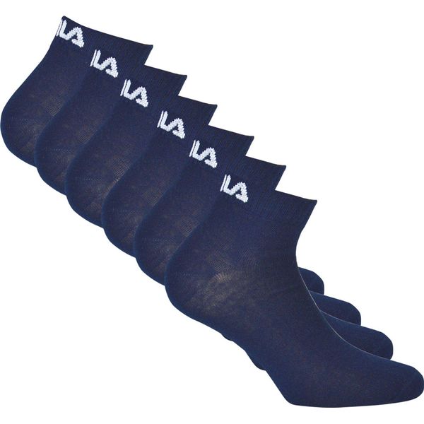 Fila Unisex Quarter Socks, Confezione Da 6 - Calzini Corti, Allenamento, Sport, Logo (2X 3 Paia) Blu 43-46-image