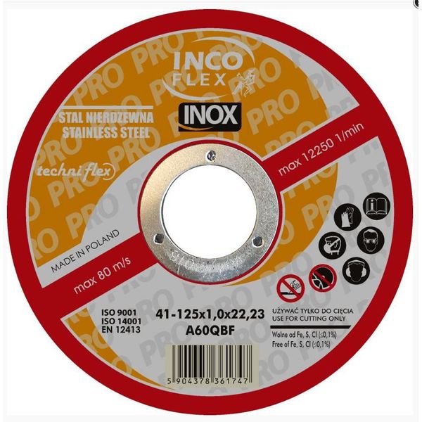 Tarcza Metall Inox Incoflex 125*1,0-image