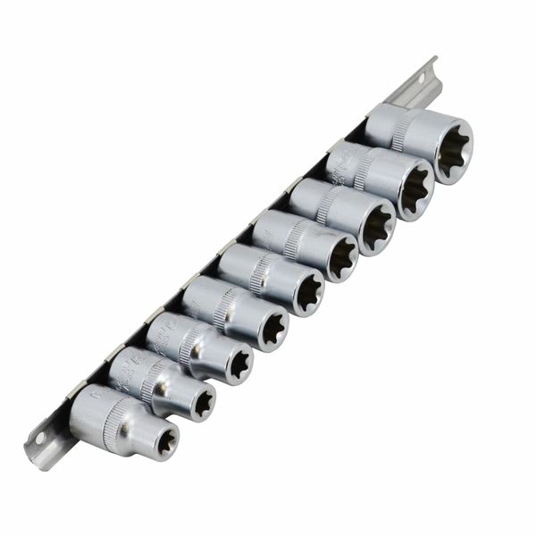 Awtools Set Di Bussole Torx 1/2" E10-E24 - 9 Pezzi"-image