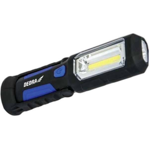 Torcia Ricaricabile 3W Cob Led + 1W Led, Alimentatore Usb Per 230V E 12V Dedra L1022-image