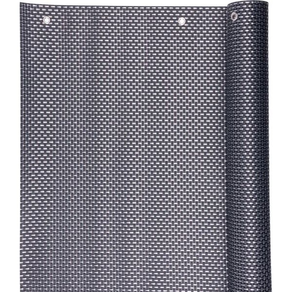 Schermo Polyratan 77, 0,9X3 M, Uv, 800 G/M2, Antracite, Ombreggiante Per Balcone, Con Occhielli-image