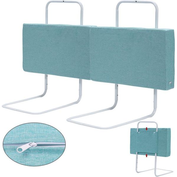 Jopassy Sponda Letto Protezione Anticaduta 50Cm Per Bambini Sponda Per Letto Per Bambini Regolabile In Altezza Protezione Laterale Regolabile A 5 Fori 2 Pezzi Verde-image
