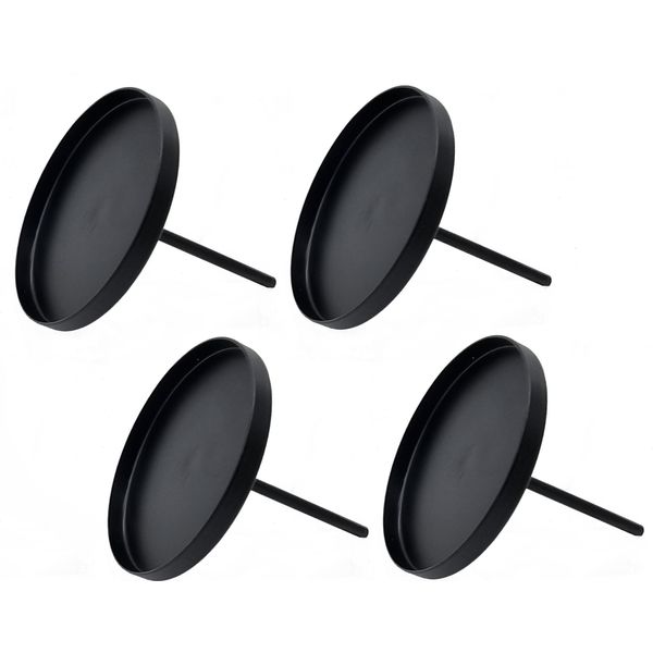 3.07 Beccuccio Per Candele Pick In Set Da 4 Per Candele A Colonna Fino A Ø 8,5 Cm - Colore: Nero-image