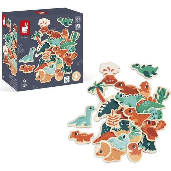 Janod Dino Imanas Dino 24 Pezzi Multicolore Multicolore Taglia Unica-image