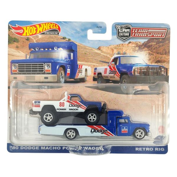 Hot Wheels HKF38 Premium 80 Dodge Macho Power Wagon Trasporto Di Squadra-image