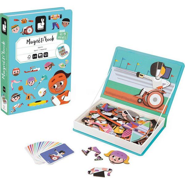 Janod Libro Puzzle Magnetico Per Bambini Sport Magnetbook-image