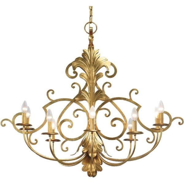 Casa Padrino Lampadario Barocco Oro 106 X 65 X H. 90 Cm - Magnifico Lampadario Da Salotto In Stile Barocco - Lampadario Da Hotel In Stile Barocco - Qualità Lussuosa - Italy-image