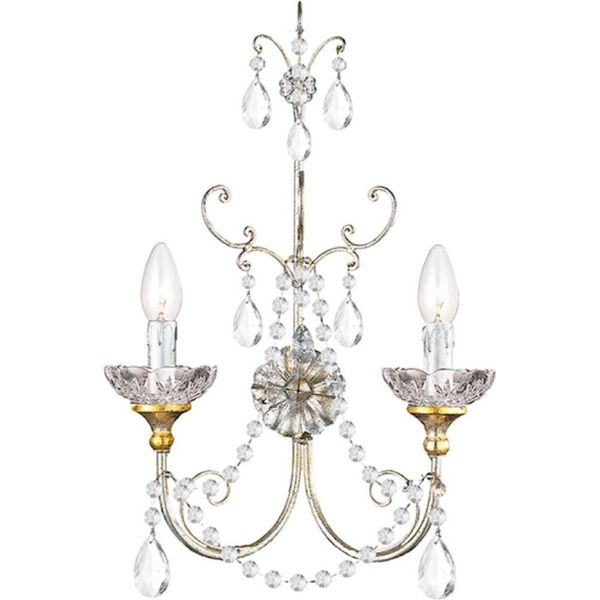 Casa Padrino Lampada Da Parete Barocca Argento Antico / Oro Antico 35 X 13 X H. 49 Cm - Lampada Da Parete In Stile Barocco Con Vetro In Cristallo Swarovski - Luci Barocche - Qualità - Italy-image
