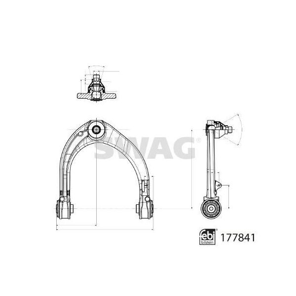 Swag 33 10 4327 Braccio Trasversale Superiore Anteriore Destro Per Land Rover Range Rover Sport (L494)-image