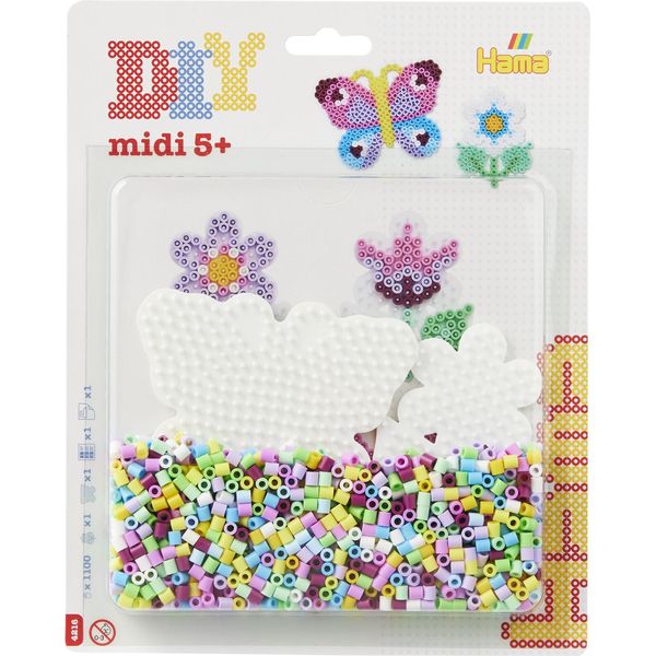 Hama Iron On Beads 4216 Hama Iron On Beads Midi "Butterfly/Small Flower"", Blister"-image