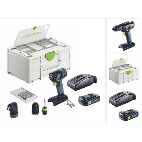 Festool Txs 18-Basic-Set Trapano Avvitatore A Batteria 18 V 40 Nm Brushless + 1X Batteria 3,0 Ah + Caricabatteria + Systainer-image