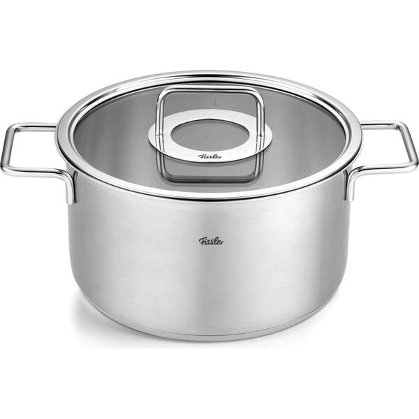 Fissler Pure Collection / Pentola In Acciaio Inox (Ø 24 Cm, 5,7L) Con Coperchio In Vetro, Scala Interna - Induzione-image