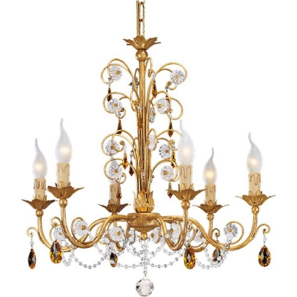 Casa Padrino Lampadario Barocco In Oro Antico Ø 62 X H. 61 Cm - Magnifico Lampadario Da Salotto In Stile Barocco - Qualità Lussuosa - Italy-image