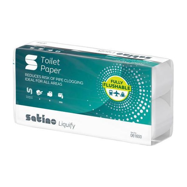 Satino By Wepa Liquify Carta Igienica Autodegradabile A 2 Veli - 64 Rotoli Da 250 Fogli Ciascuno-image
