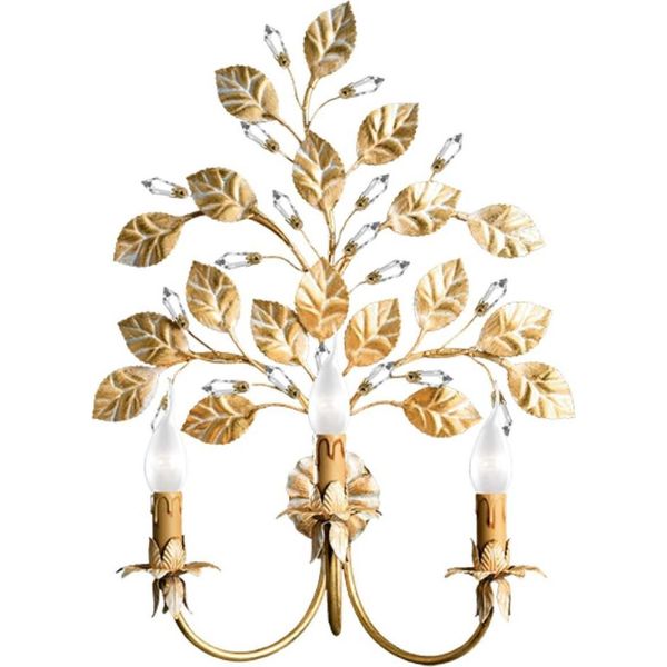 Casa Padrino Lampada Da Parete Barocca Oro/Bianco 45 X 17 X H. 60 Cm - Elegante Lampada Da Parete In Stile Barocco Con Vetro In Cristallo Swarovski - Luci Barocche - Qualità Lussuosa - Italy-image