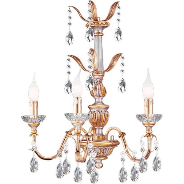 Casa Padrino Lampada Da Parete Barocca Oro Con Patina/Argento 45 X 28 X H. 64 Cm - Elegante Lampada Da Parete In Stile Barocco - Luci Barocche - Qualità Lussuosa - Italy-image