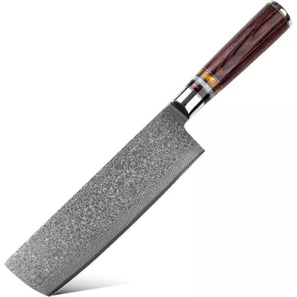 Coltello Da Cucina Damasco KA-20051 - Cleaver/Marrone KP20051-image