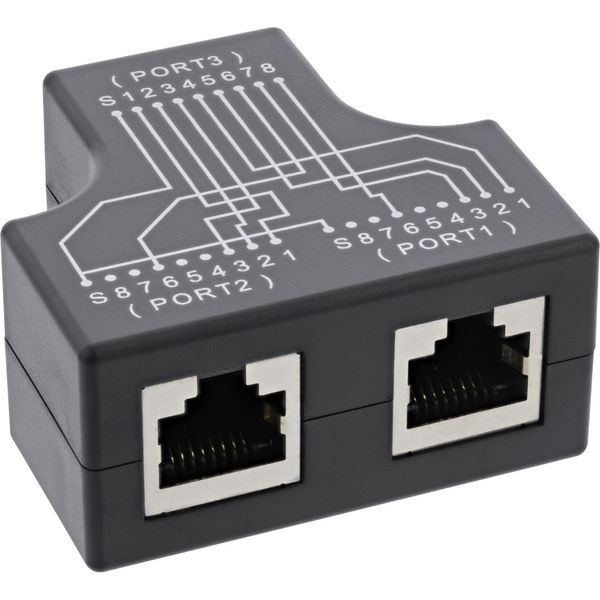 Adattatore A T Inline® Cat.5E Stp (Port Doubler), Da Presa RJ45 A 2X Presa RJ45-image