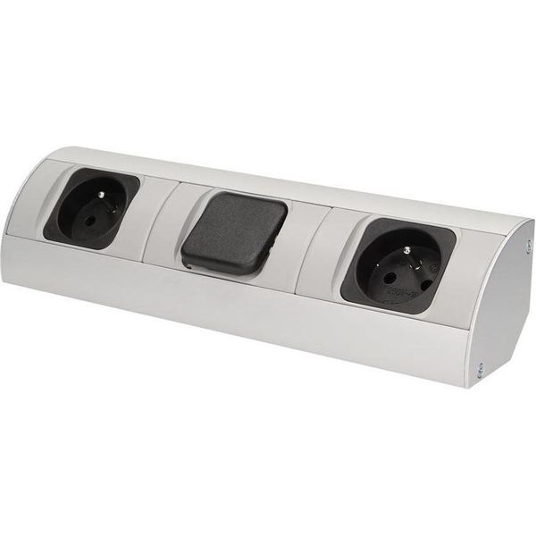 Presa Di Corrente Orno OR-AE-1304 Con Interruttore, Custodia Ad Angolo, Argento-image