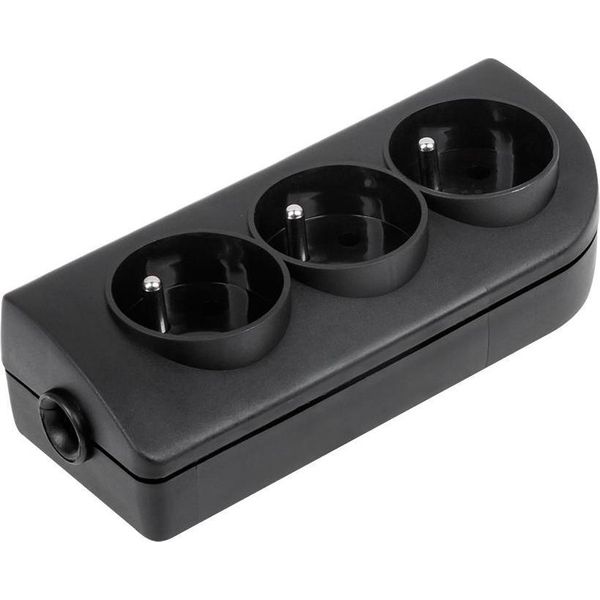 Elgotech GN-30-2 Sdoppiatore Per Cavo Di Prolunga A 3 Vie Con Messa A Terra, Nero-image