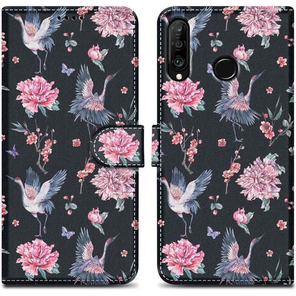 Cadorabo Custodia Protettiva Per Huawei P30 Lite Case Design Nero Custodia Per Cellulare Custodia Protettiva Custodia Magnetica Cover-image