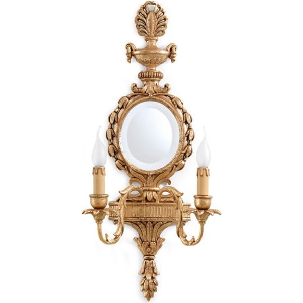 Casa Padrino Lampada Da Parete Barocca Con Specchio In Oro Antico 35 X 17 X H. 78 Cm - Magnifica Lampada Da Parete In Stile Barocco - Luci Barocche - Qualità Lussuosa - Italy-image