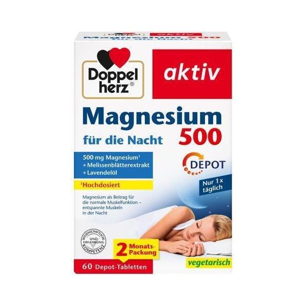 Doppio Cuore Magnesio 500 Per La Notte Compresse 60 Capsule-image
