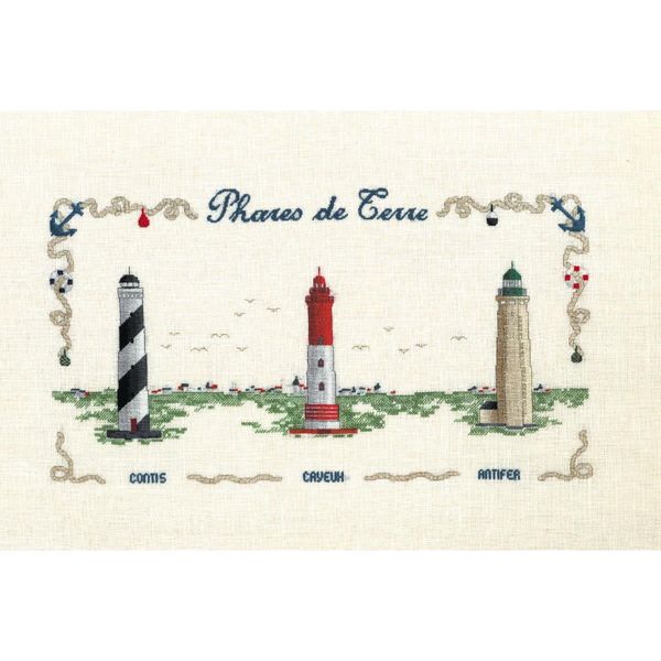 Le Bonheur Des Dames Petit Point Kit Punto Croce "Fari Di Campagna"", Contato, 33X18Cm"-image