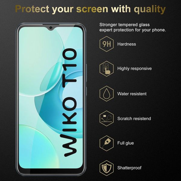 Cadorabo 3X Proteggi Schermo Blindato Per Wiko T10 In Vetro Temperato Trasparente-image