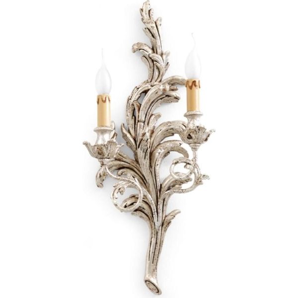 Casa Padrino Lampada Da Parete Barocca In Argento Antico 32 X 16 X H. 66 Cm - Splendida Lampada Da Parete In Stile Barocco - Luci Barocche - Qualità Eccellente - Italy-image