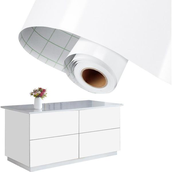 Jopassy 500Cm X 61Cm Mobili Foil Adesivo Vinile Autoadesivo Carta Da Parati Cucina Adesivo Foil Glitter Impermeabile 1-Rollo Bianco-image
