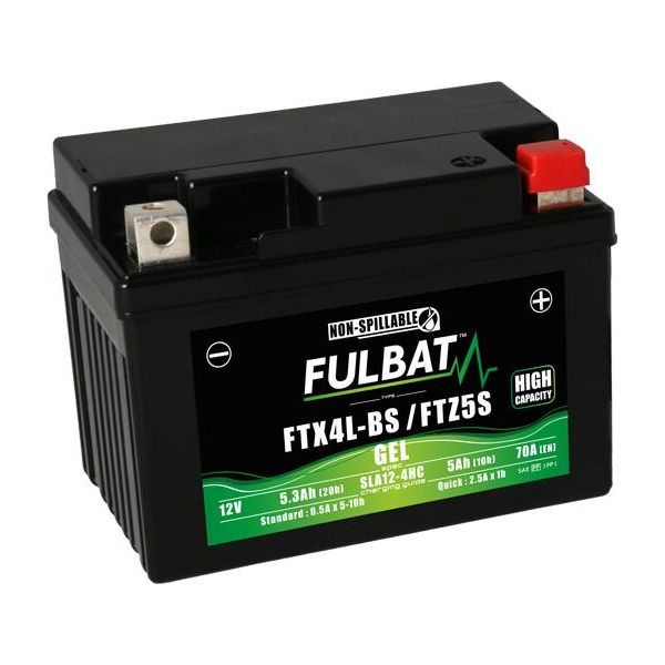 Batteria Fulbat Ful Gel - FTX4L-BS / FTZ5S / YTX4L-BS / YTZ5S (Gel, Senza Manutenzione)-image