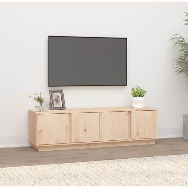 The Living Store Mobile Tv 140X40X40 Cm In Legno Di Pino Massiccio-image
