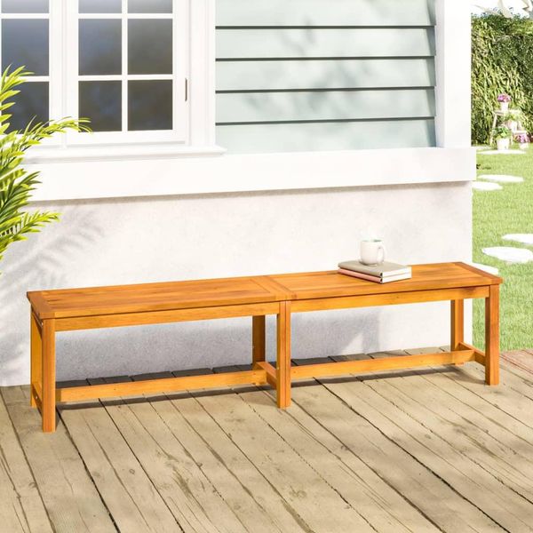 The Living Store Panca Da Giardino 180X35X45 Cm In Legno Massiccio Di Acacia-image