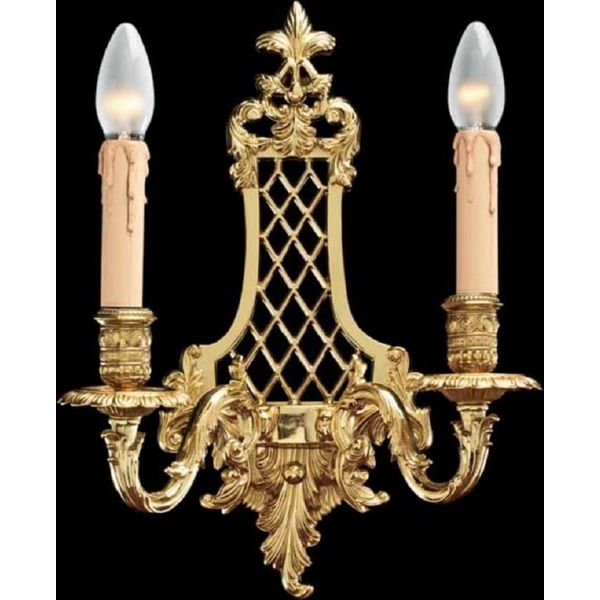Casa Padrino Lampada Da Parete Barocca In Oro Francese 30 X 18 X H. 42 Cm - Splendida Lampada Da Parete In Stile Barocco - Luci Barocche - Qualità Lussuosa - Italy-image