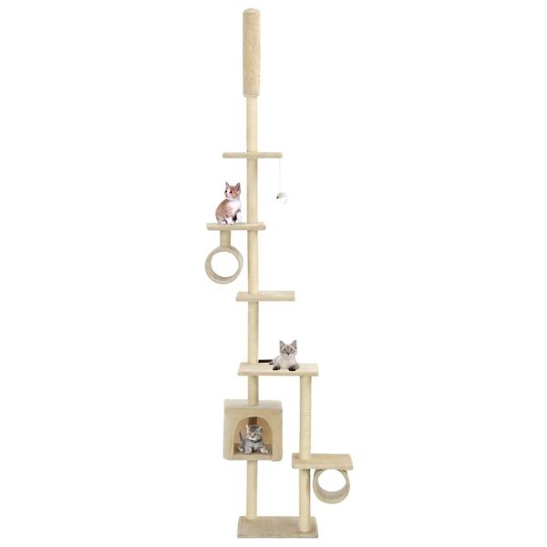 The Living Store Tiragraffi Per Gatti Con Colonne In Sisal 260 Cm Beige-image