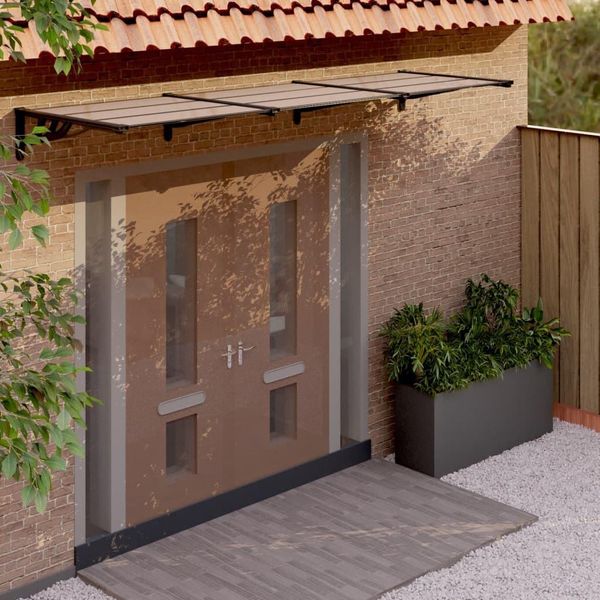 The Living Store Tettoia Per Porta Nera 297,5X90 Cm Policarbonato-image