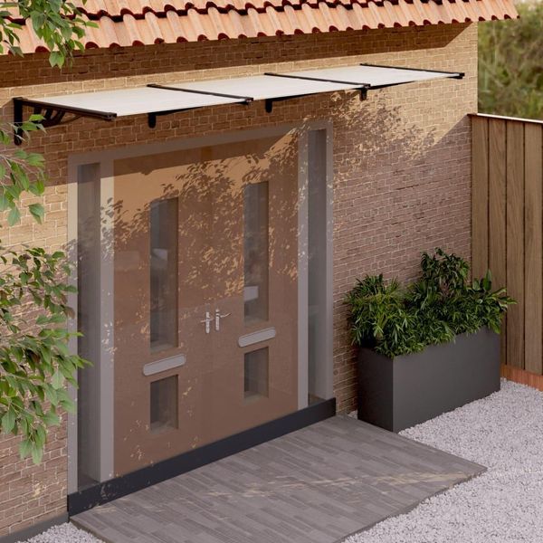 Tettoia Per Porta The Living Store Nera E Trasparente 297,5X90 Cm In Policarbonato-image