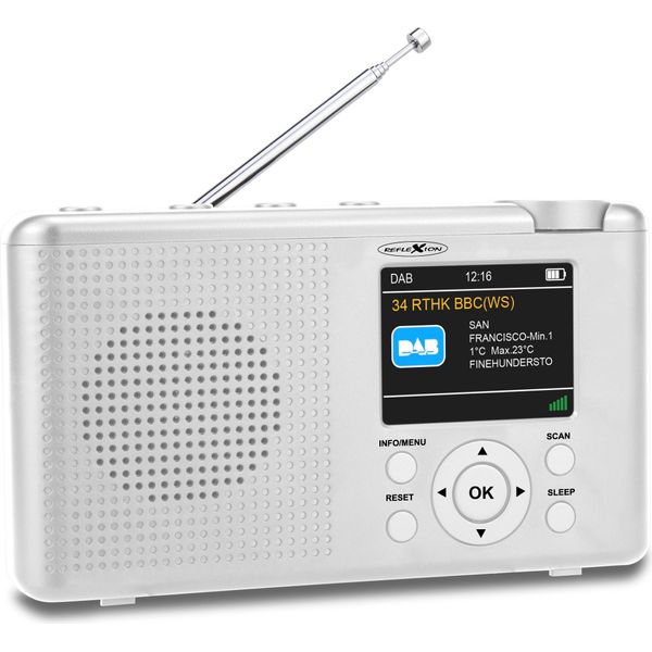Reflexion TRA23DAB/WH Radio Da Tavolo Dab+, Dab, Fm Dab+, Fm Ricaricabile Bianco (Reflexion TRA23DAB/WH)-image
