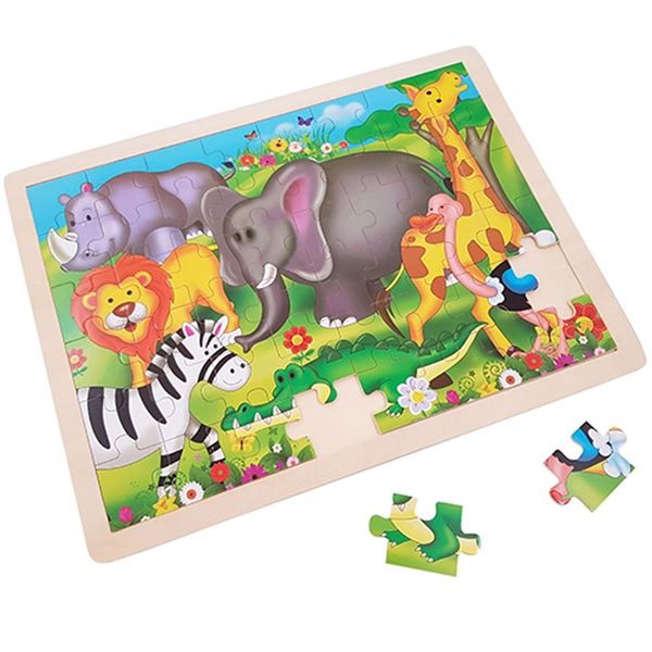 Puzzle Di Animali Selvatici In Legno Playwood-image