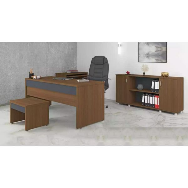 Tavolo Ufficio Studio Mobili Ufficio Mobili In Legno Scrivanie Armadi 3 Pezzi-image
