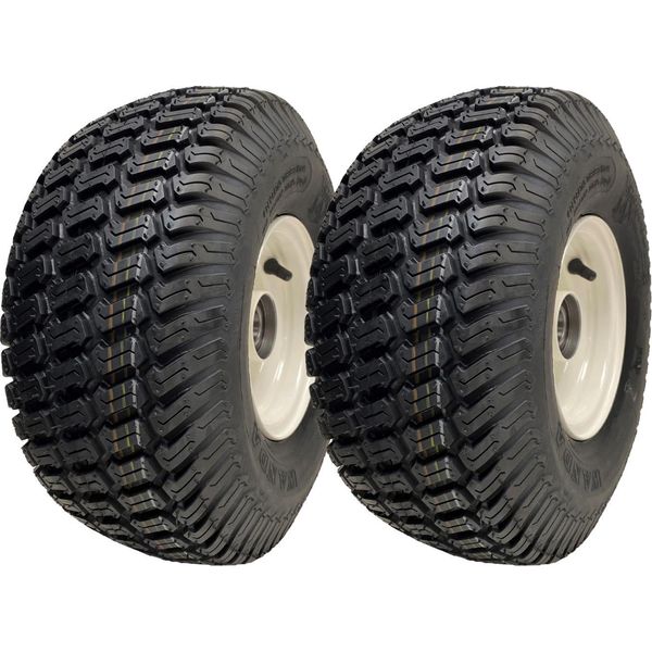15X6.00-6 Ruote Per Tagliaerba Pneumatici Montati Su Cerchi Cuscinetti Da 25 Mm (Set Di 2)-image