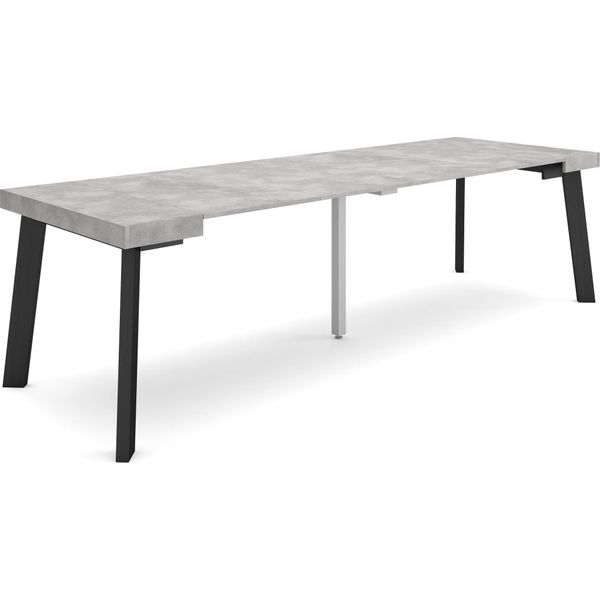 Consolle Allungabile, 262X90X73Cm, Per 12 Persone, Gambe In Legno, Cemento-image