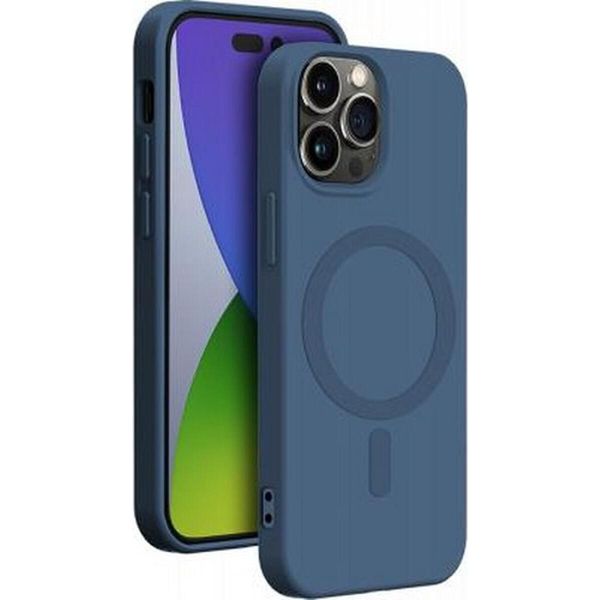 Bigben Connected, Custodia In Silicone Per Apple Iphone 14 Pro Compatibile Con Magsafe, Blu-image