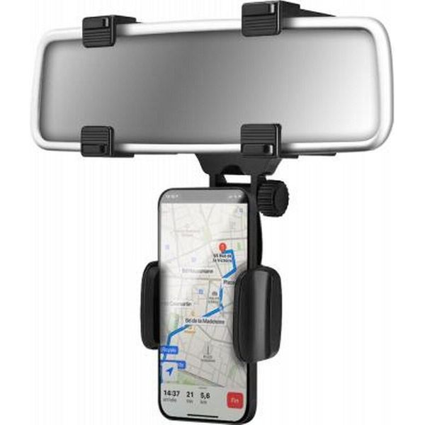 Bigben Connected, Supporto Da Auto Per Smartphone Con Specchio Rotante A 360°, Nero-image